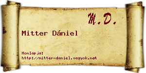 Mitter Dániel névjegykártya